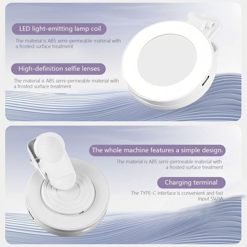 360° LED Ring Light with Mirror & Phone Holder ,3-In-1 Rechargeable Makeup Light for Live Streaming, Video Calls, Selfie (Portable, 3 Color Temperatures, Foldable),Halloween,Halloween Makeup