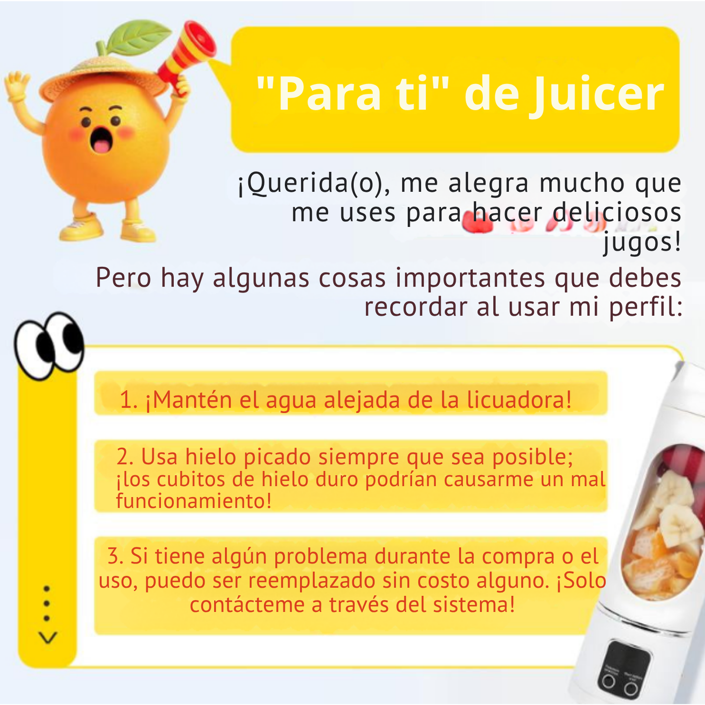 Batidora Portátil 2 en 1 - Tritura Hielo y Prepara Batidos | Recargable USB-C