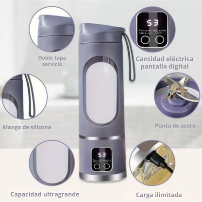 Batidora Portátil 2 en 1 - Tritura Hielo y Prepara Batidos | Recargable USB-C
