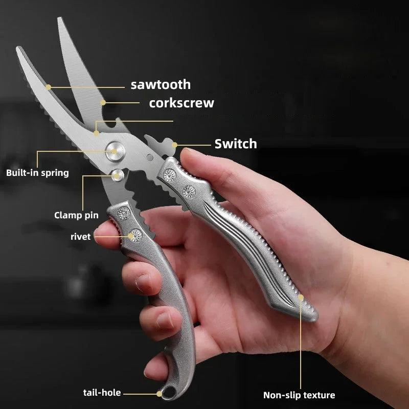 Tijera de Cocina Multifunción | Resistente, Ergonómica