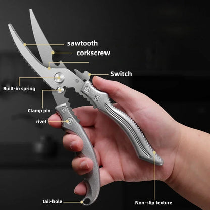 Tijera de Cocina Multifunción | Resistente, Ergonómica